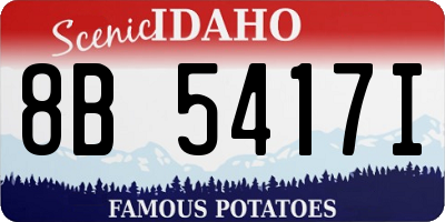 ID license plate 8B5417I