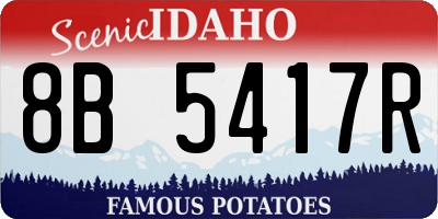 ID license plate 8B5417R