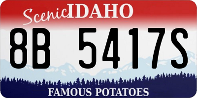 ID license plate 8B5417S