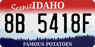 ID license plate 8B5418F
