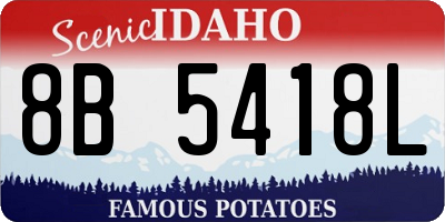 ID license plate 8B5418L