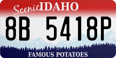 ID license plate 8B5418P