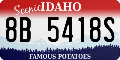 ID license plate 8B5418S