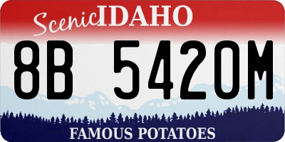 ID license plate 8B5420M