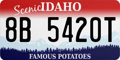 ID license plate 8B5420T
