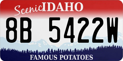 ID license plate 8B5422W