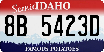 ID license plate 8B5423D