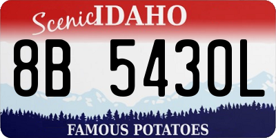 ID license plate 8B5430L