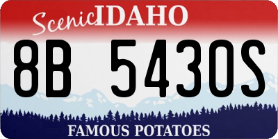 ID license plate 8B5430S