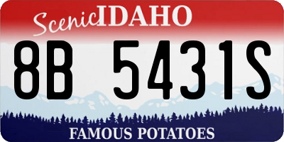 ID license plate 8B5431S