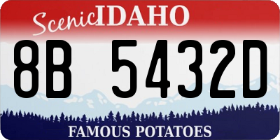 ID license plate 8B5432D