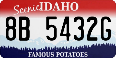 ID license plate 8B5432G