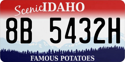 ID license plate 8B5432H