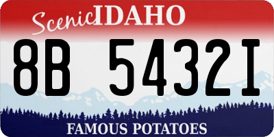 ID license plate 8B5432I