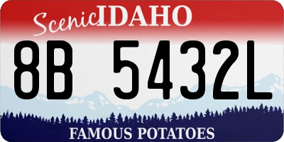ID license plate 8B5432L
