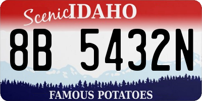 ID license plate 8B5432N