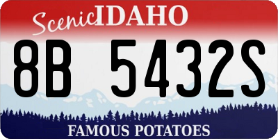 ID license plate 8B5432S