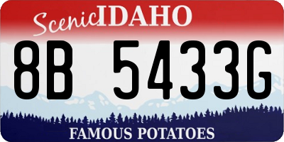 ID license plate 8B5433G