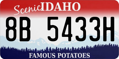 ID license plate 8B5433H