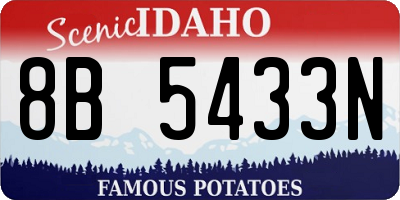 ID license plate 8B5433N