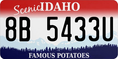 ID license plate 8B5433U