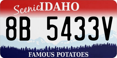 ID license plate 8B5433V