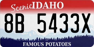 ID license plate 8B5433X
