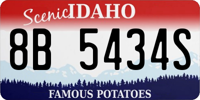 ID license plate 8B5434S