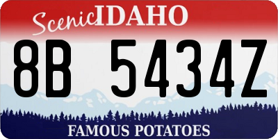 ID license plate 8B5434Z