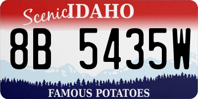 ID license plate 8B5435W