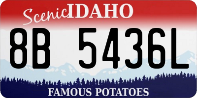 ID license plate 8B5436L