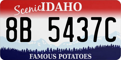 ID license plate 8B5437C
