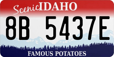 ID license plate 8B5437E