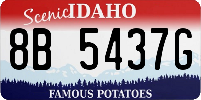ID license plate 8B5437G