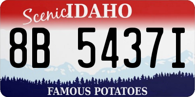 ID license plate 8B5437I