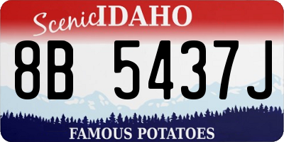 ID license plate 8B5437J