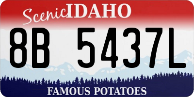 ID license plate 8B5437L