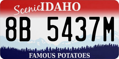 ID license plate 8B5437M