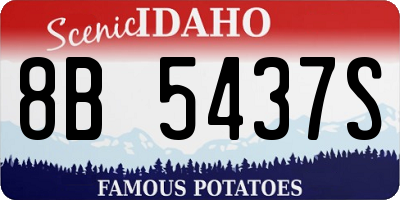 ID license plate 8B5437S