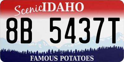 ID license plate 8B5437T