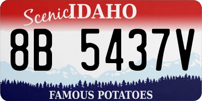 ID license plate 8B5437V