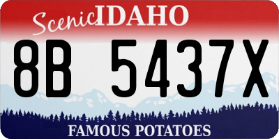 ID license plate 8B5437X