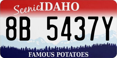ID license plate 8B5437Y