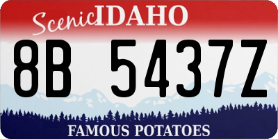 ID license plate 8B5437Z