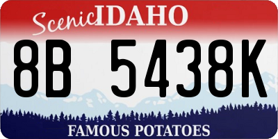 ID license plate 8B5438K