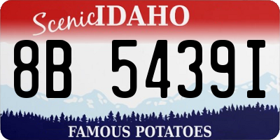 ID license plate 8B5439I