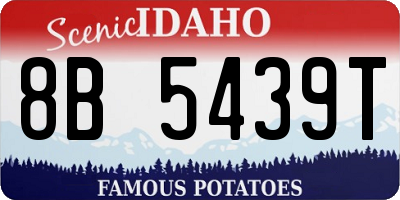 ID license plate 8B5439T