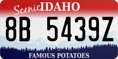 ID license plate 8B5439Z