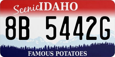 ID license plate 8B5442G
