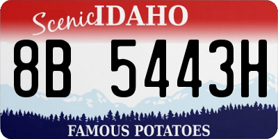 ID license plate 8B5443H
